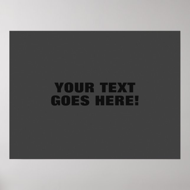 Modern Grey Bold Minimalist Professional Your Text Poster (Front)
