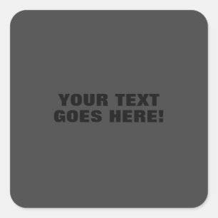 Modern Grey Bold Minimalist Professional Your Text Square Sticker