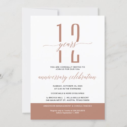 Modern Grey Business Anniversary Party Celebration Invitation