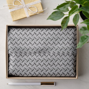 Modern grey chevron geometric pattern monogram tissue paper