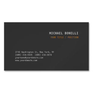 Modern Grey Chic Professional Custom Name Position Business Card Magnet