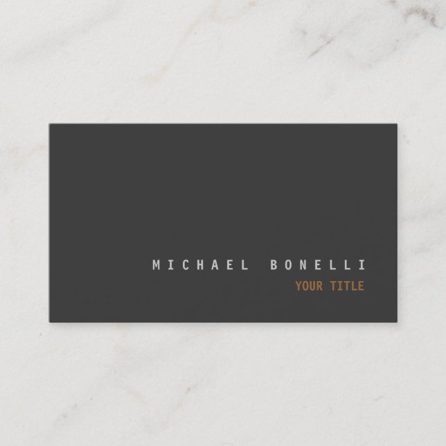 Modern Grey Color Professional Business Card (Front)