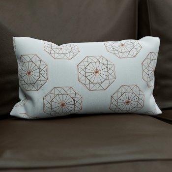 Modern Grey Copper Octagon Pattern Lumbar Pillow by mothersdaisy at Zazzle