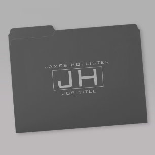 Modern Grey & Dark Grey Professional File Folder