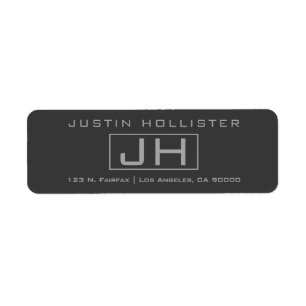 Modern Grey & Dark Grey Professional Label