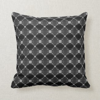 Modern Grey Diamond And Squares Pattern Throw Pillow