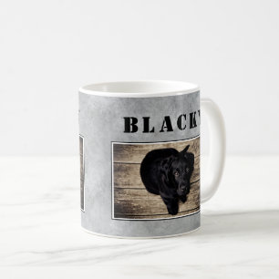 Modern Grey Dog Pet Name Photo Coffee Mug