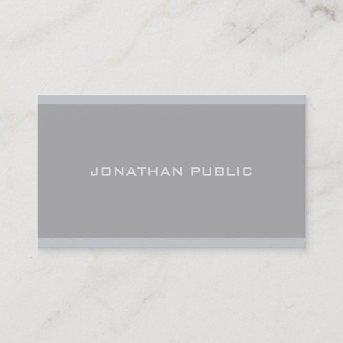 Modern Grey Elegant Simple Plain Professional Business Card