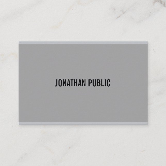 Modern Grey Elegant Simple Template Professional Business Card (Front)