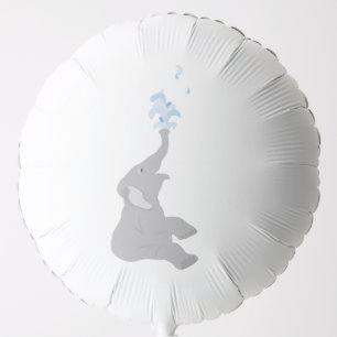 Modern Grey Elephant Shower Birthday Balloon
