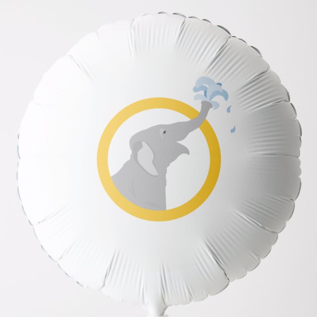 Modern Grey Elephant Shower Birthday Balloon (Front)