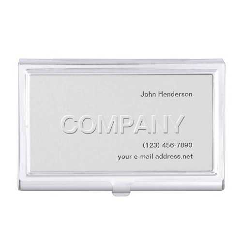 Modern Grey Faux Embossed Business Card Case