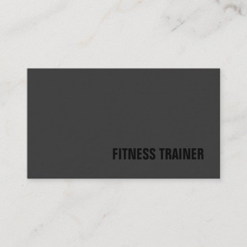 Modern Grey Fitness Trainer Sport Thick Business Card