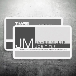 Modern Grey Geometric Dark Grey White Business Business Card