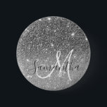 Modern Grey Glitter Sparkles Personalized Name Button<br><div class="desc">Introducing the exquisite Modern Grey Glitter Sparkles with Personalized Name product, a stunning combination of contemporary design and personalized elegance. This product features a captivating backdrop in a modern shade of gray, exuding sophistication and style. The subdued yet chic color sets the stage for the mesmerizing sparkle of glitter, which...</div>