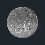 Modern Grey Glitter Sparkles Personalized Name Button<br><div class="desc">Introducing the exquisite Modern Grey Glitter Sparkles with Personalized Name product, a stunning combination of contemporary design and personalized elegance. This product features a captivating backdrop in a modern shade of gray, exuding sophistication and style. The subdued yet chic color sets the stage for the mesmerizing sparkle of glitter, which...</div>