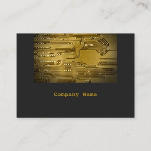 Modern Grey Gold Circuit Board Computer Repair Business Card