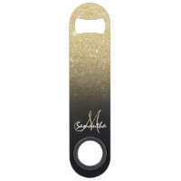 Modern grey gold ombre glitter block bar key