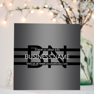 Modern Grey Gradient & Horizontal Black Stripes Foam Board