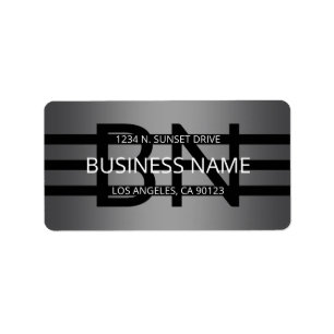 Modern Grey Gradient & Horizontal Black Stripes Label