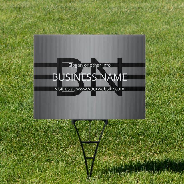 Modern Grey Gradient & Horizontal Black Stripes Sign (Insitu)