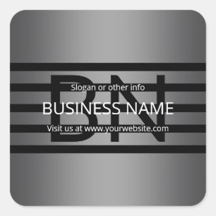 Modern Grey Gradient & Horizontal Black Stripes Square Sticker