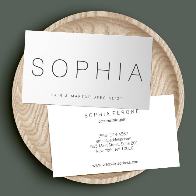 Modern Grey Gradient Professional Beauty Salon Business Card (Creator Uploaded)