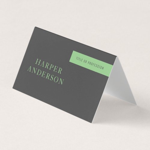 Modern Grey  Green Professional Business Business Card