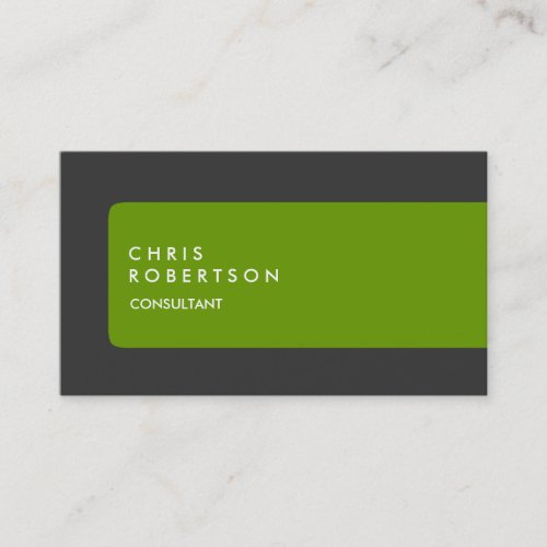 Modern Grey Green Stripe Business Card