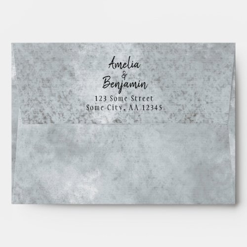 Modern Grey Hearts Script Return Address Wedding Envelope - Modern Grey Hearts Script Return Address Wedding envelope. Grey abstract background with a gentle heart pattern. Personalize the envelope with the bride`s and groom`s names and the address. Great for your wedding, engagement and save the date mailing.