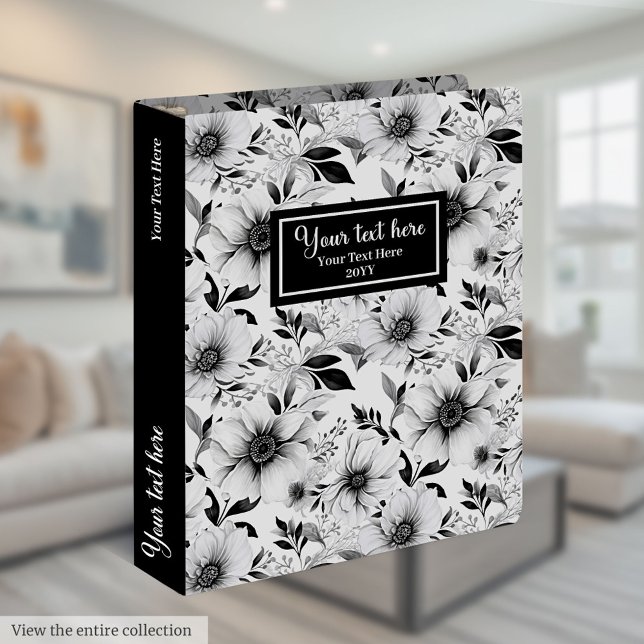 Modern grey hues floral memory album binder (Modern grey hues floral memory album binder)