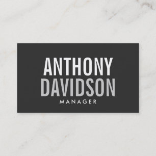 Modern Grey Huge Bold Text Business Card