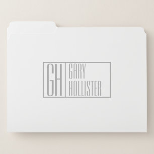 Modern Grey Initials & Name Logo File Folder