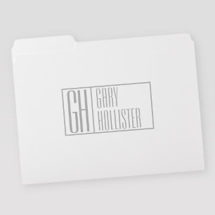 Modern Grey Initials & Name Logo File Folder