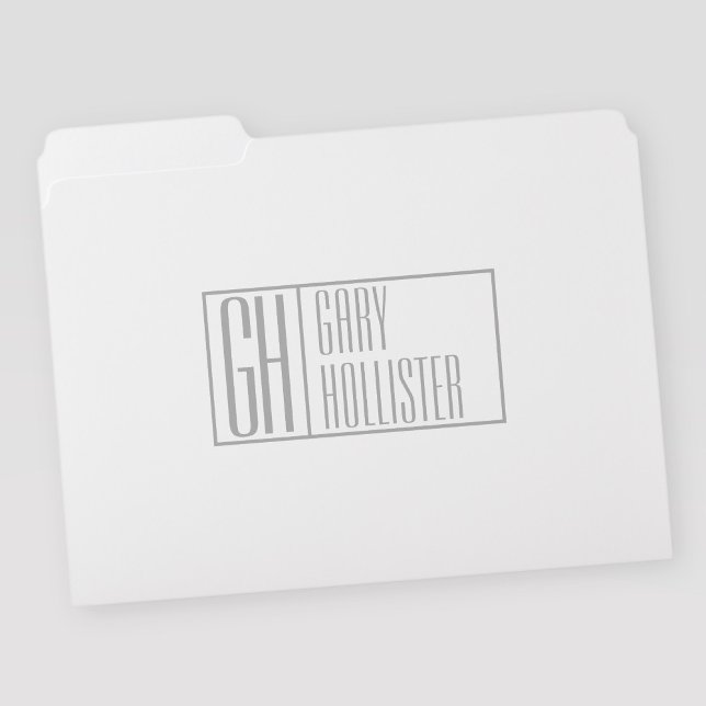 Modern Grey Initials & Name Logo File Folder (Creator Uploaded)