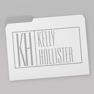 Modern Grey Initials & Name Logo File Folder