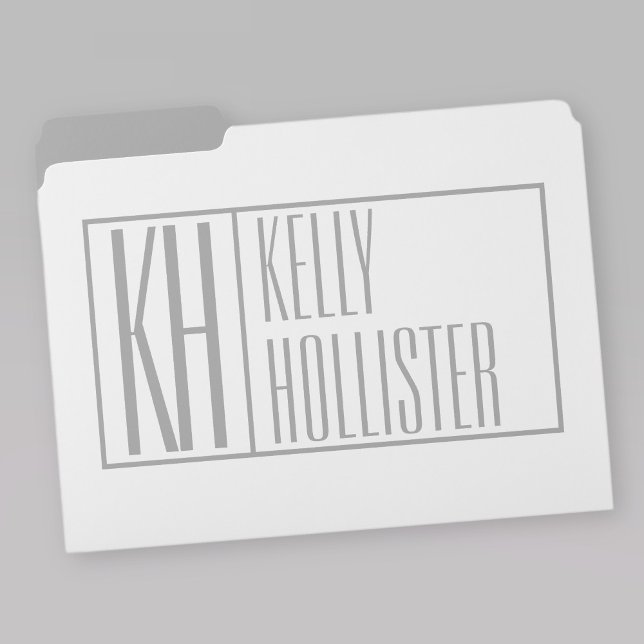 Modern Grey Initials & Name Logo File Folder (Creator Uploaded)