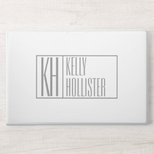 Modern Grey Initials & Name Logo HP Laptop Skin