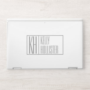 Modern Grey Initials & Name Logo HP Laptop Skin