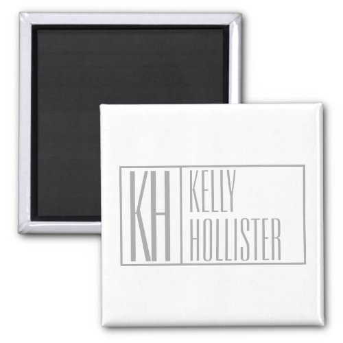 Modern Grey Initials  Name Logo Magnet