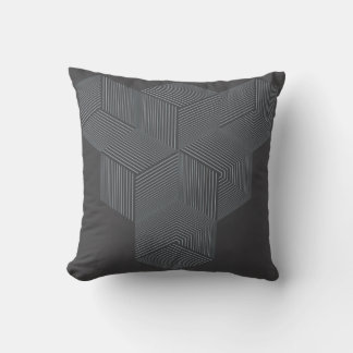 Modern Grey Isometric Optical Illusion Throw Pillo Pillow