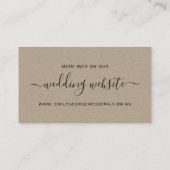 MODERN GREY LINE DRAWING FLORAL WEDDING WEBSITE BUSINESS CARD (Back)