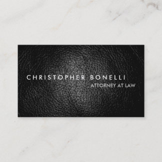 Modern Grey Minimalist Leather Plain Business Card