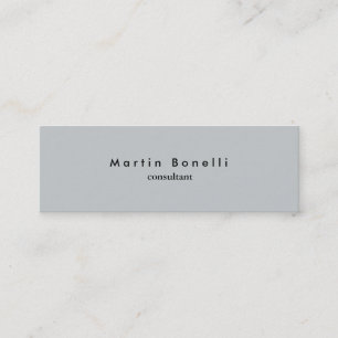 Modern Grey Minimalist Plain Slim Business Card