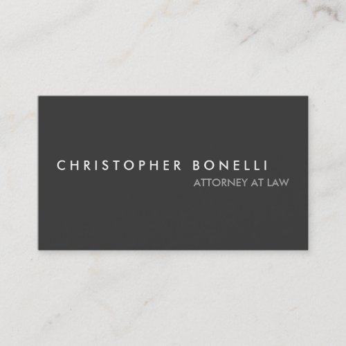 Modern Grey Minimalist Simple Plain Business Card