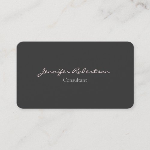 Modern Grey Misty Rose Plain Unique Business Card