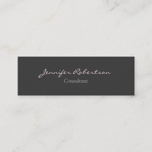 Modern Grey Misty Rose Plain Unique Slim Mini Business Card