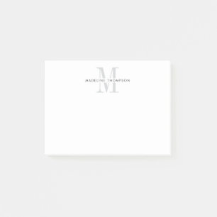 Modern Grey Monogram Post-it Notes