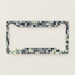 Modern Grey Mosaic Geometric License Plate Frame 