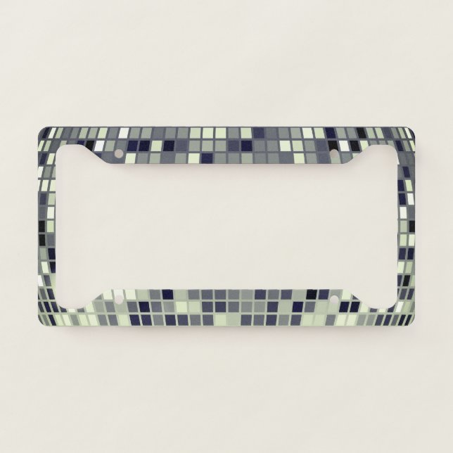 Modern Grey Mosaic Geometric License Plate Frame  (Front)